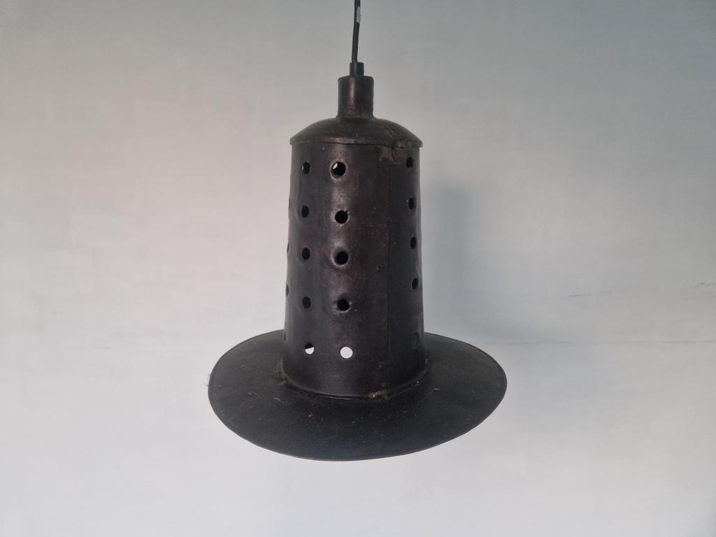 Vintage Metalen Brutalist Hanglamp image 9
