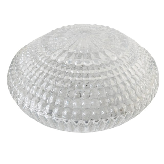 Mid-century Ronde Glazen Plafondlamp Bubbelglas 1960’s image 3