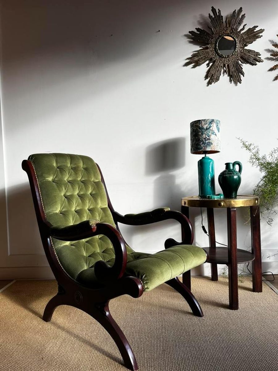 Sale Groene Chesterfield Victoriaans Fauteuil Vintage image 13