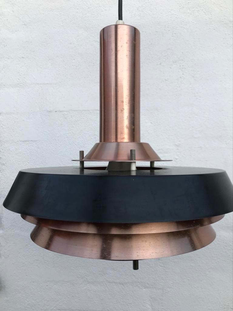 Vintage Deense Hanglamp Koper/zwart image 2