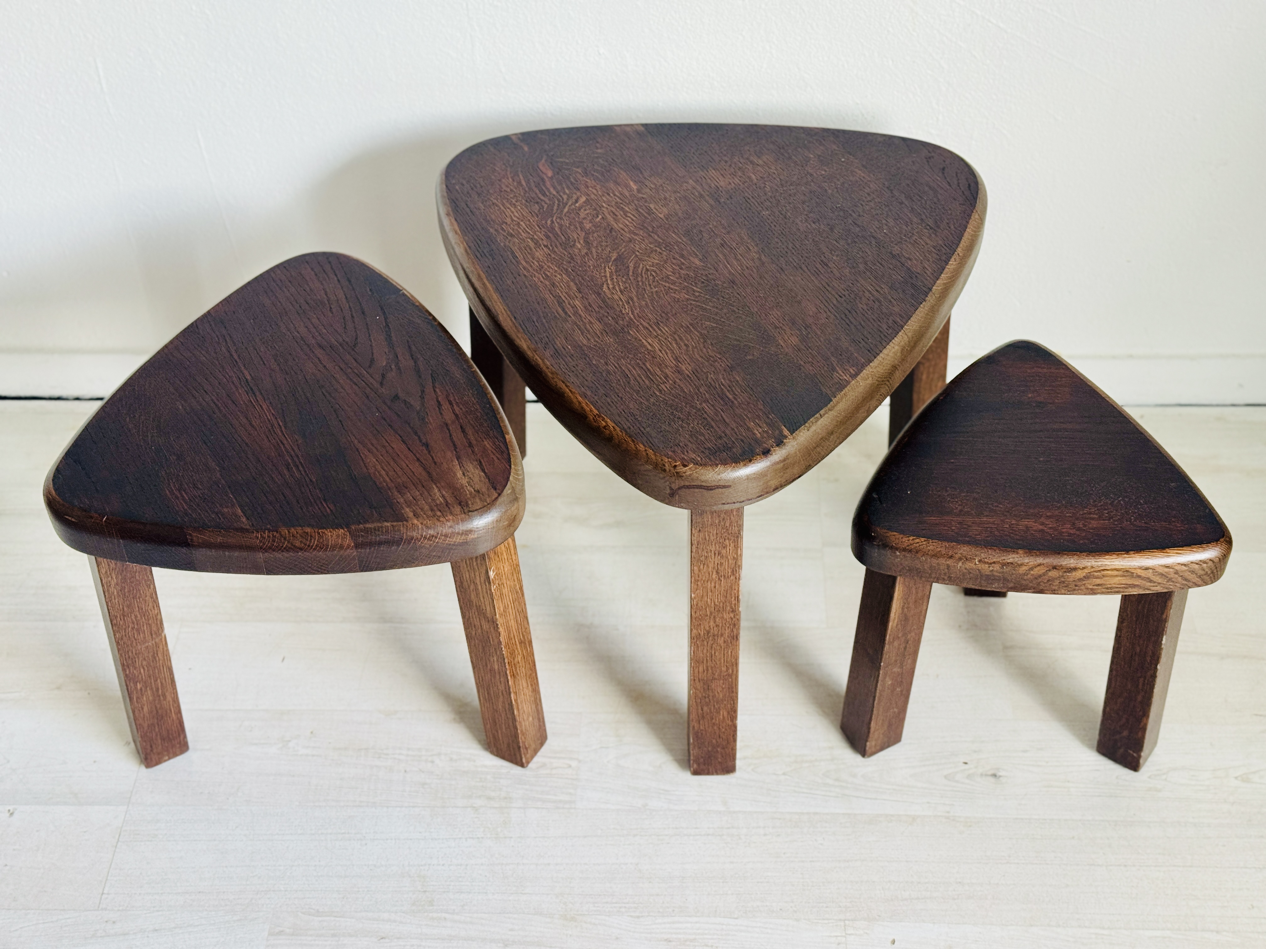 Set Vintage Bijzettafeltjes Nesting Tables Jaren 70 Brutalist image 8
