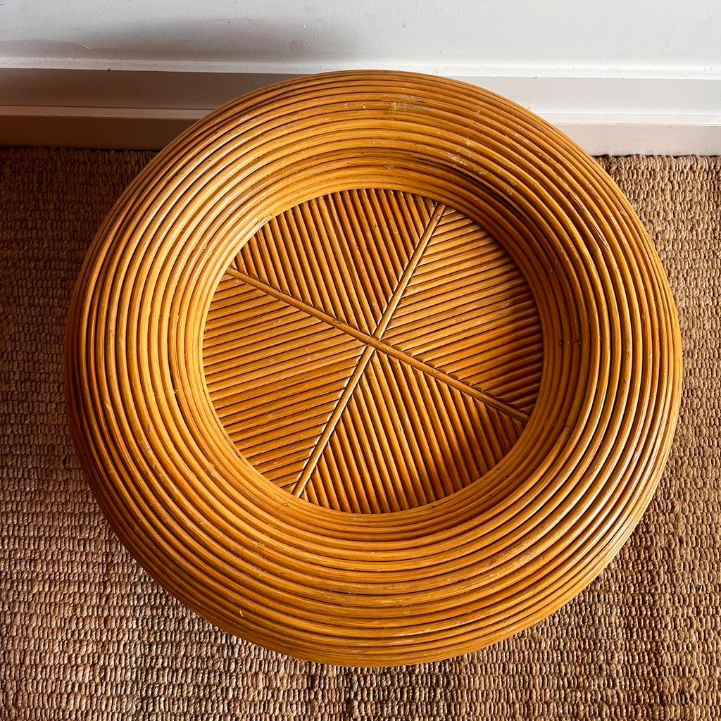 ‘pencil Reed’ Rotan Bamboe Salontafel Vintage image 6