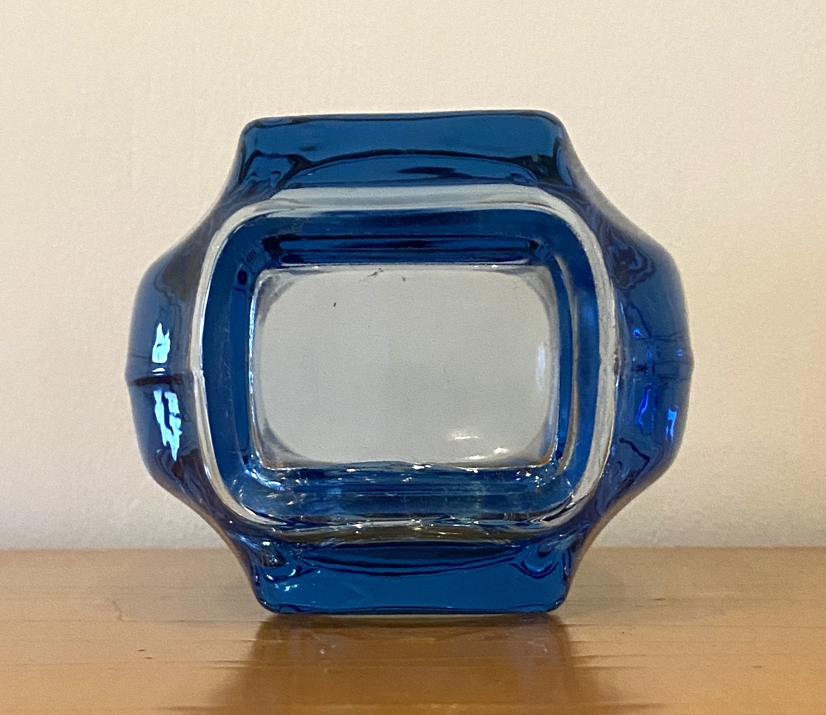 Uranium Glass Vase Blue 1970s image 12