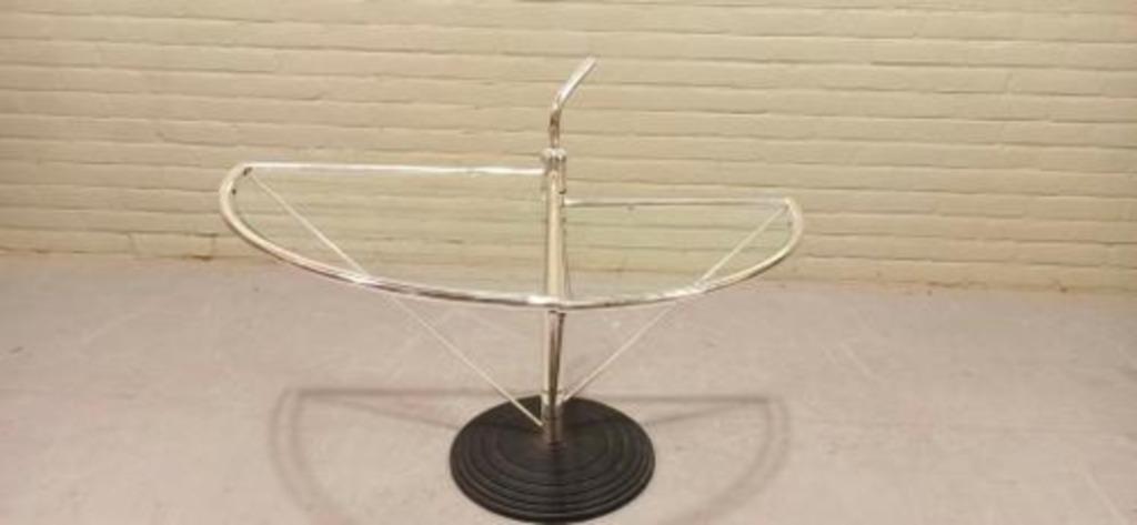 Vintage Oma Memphis Milano Stijl Glazen Bijzettafel image 12