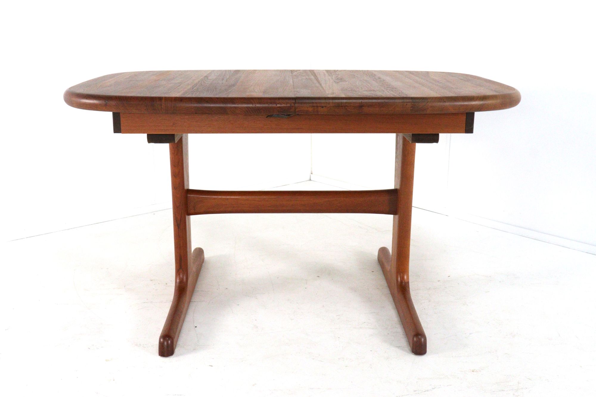 dyrlund Ovalen 1x Verlengbare Teak Eettafel Deens Vintage Massief Teak image 15