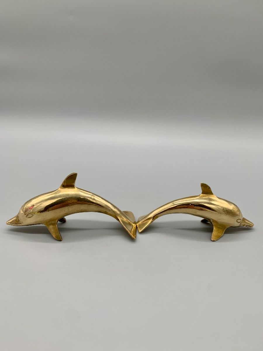 Set Handgemaakte Messing Dolfijnen 2 Stuks image 7
