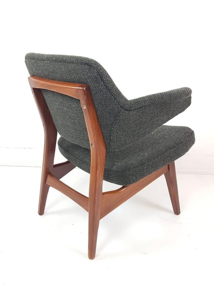 Vintage Louis van Teeffelen Fauteuil Webe Groen Wol De Ploeg image 1