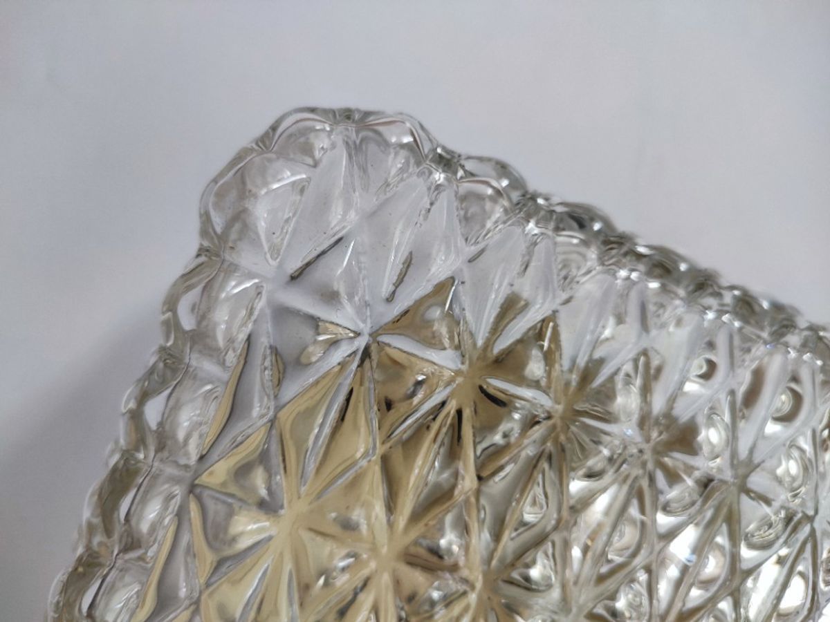 Vintage Guro Jaren '70 Plafondlamp Plafonnière Glas Vierkant image 16