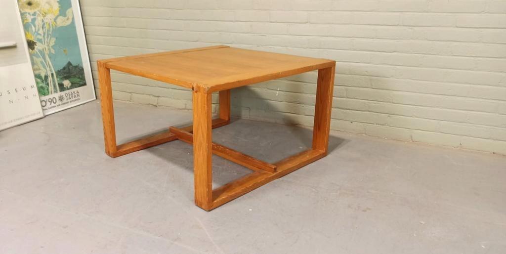 Vintage Design Grenen Salontafel, Vierkant image 15