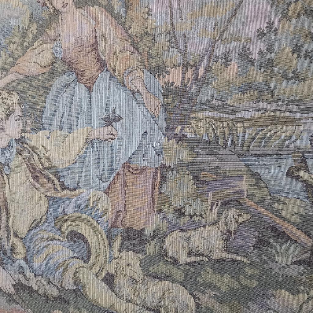 Antieke Italiaanse Gobelin In Houten Lijst image 3