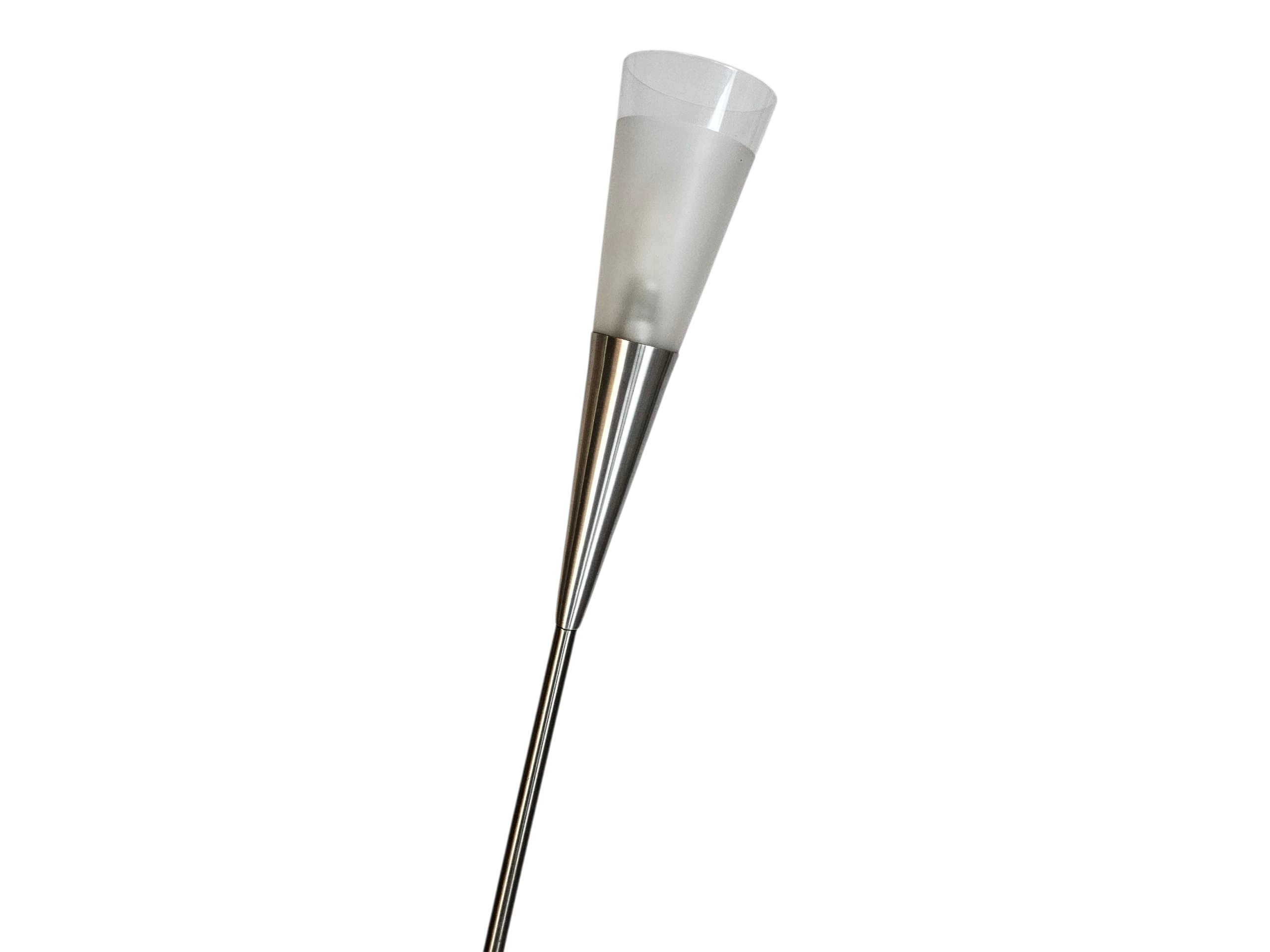 Hala Zeist - Vloerlamp - Geborsteld Staal - Gesatineerd Glas - Post Modern - 90's image 3