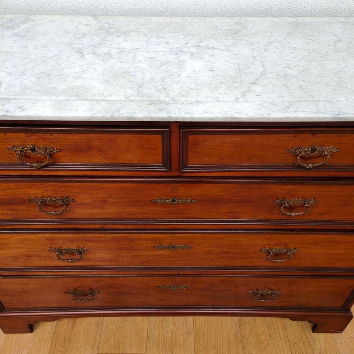 Vintage Antiek Dressoir Commode Ladekast Badkamermeubel Met Marmer Blad 704 image 11