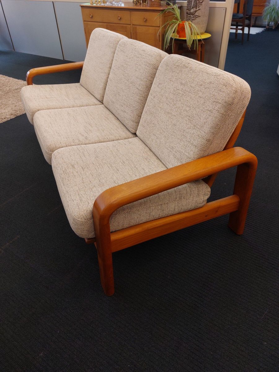 Vintage Deens Design Drie-zits Bank Teak 70s image 9