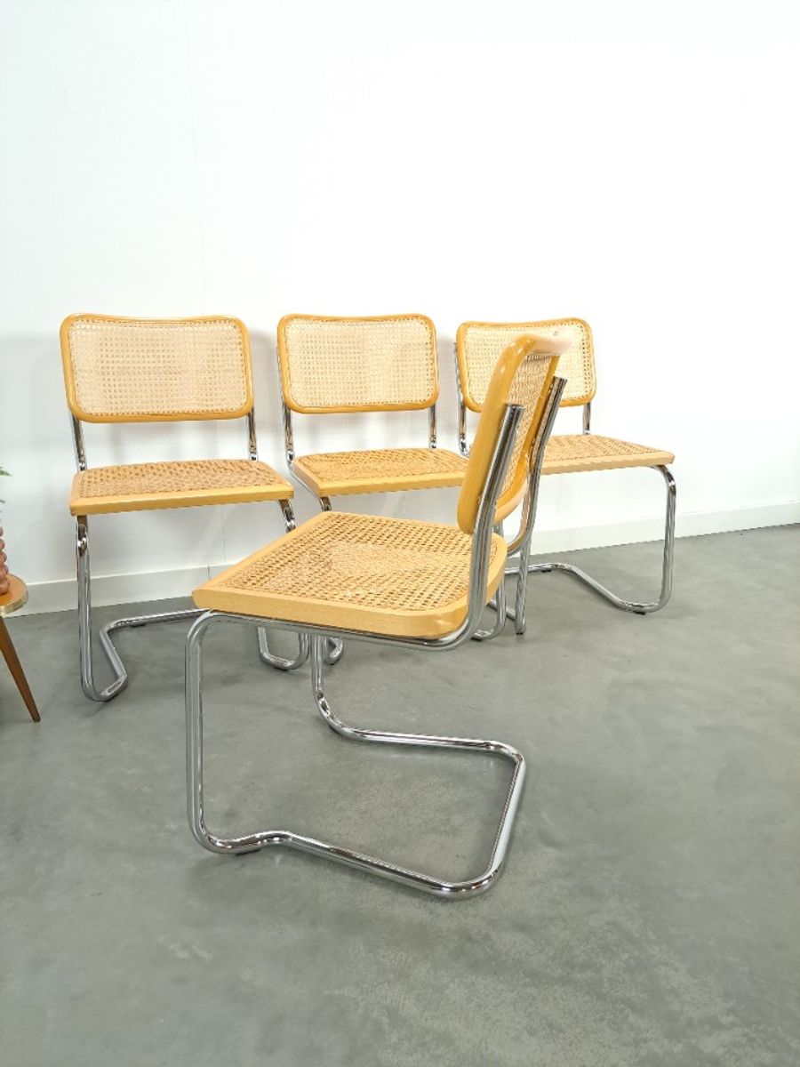 Italiaanse Webbing Set Stoelen Met Chromen Buisframe image 1
