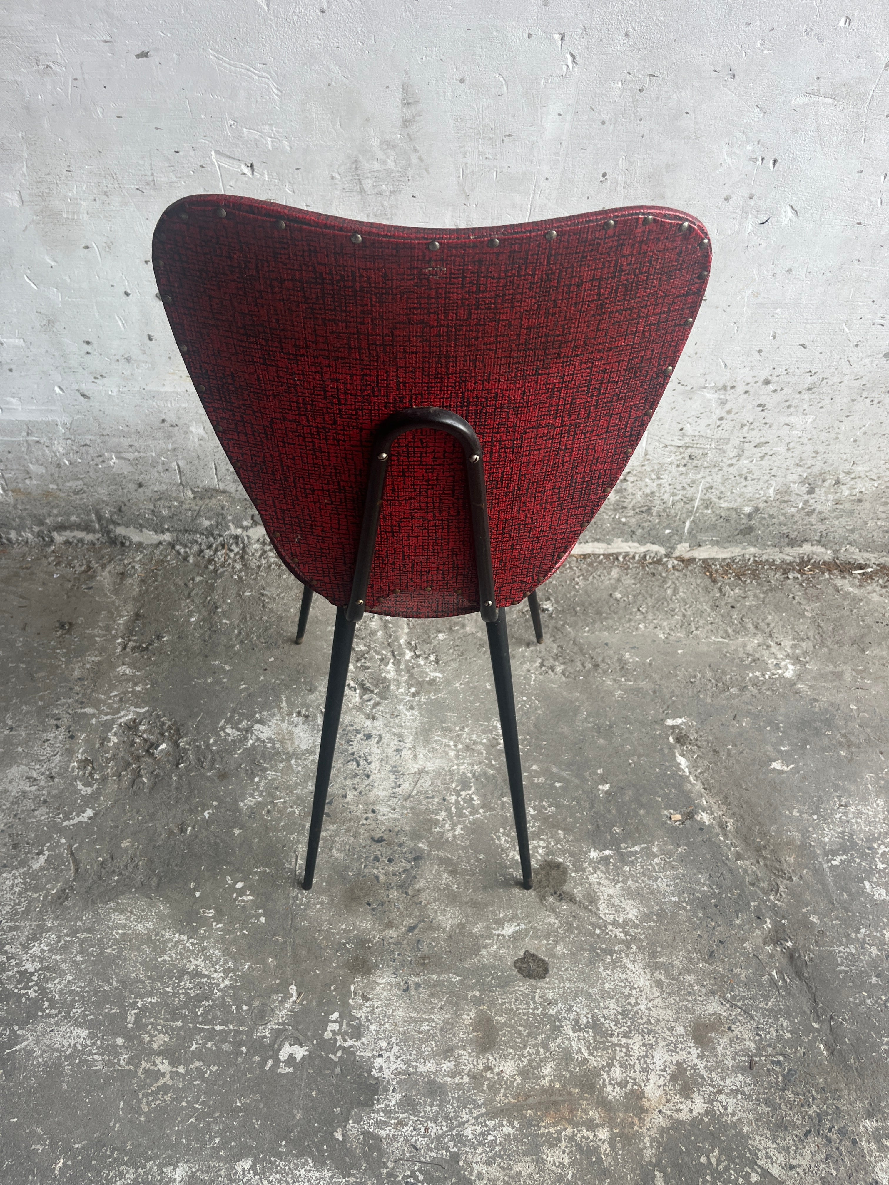 Pair Of Mid-century Red Dining Chairs image 7