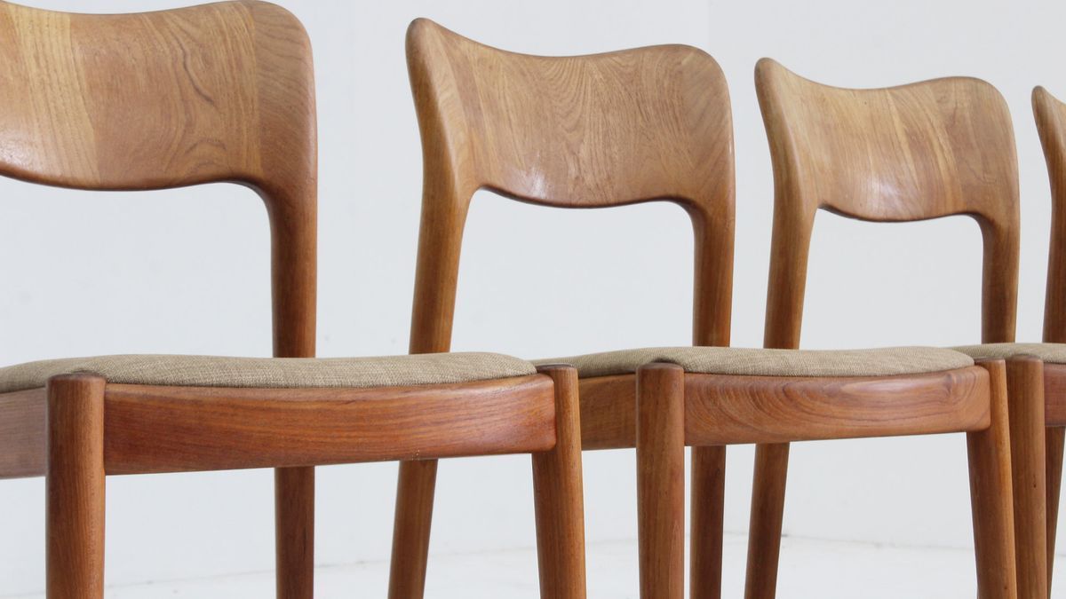 4 Vintage Deense Eetkamer Stoelen Van Niels Koefoed image 3