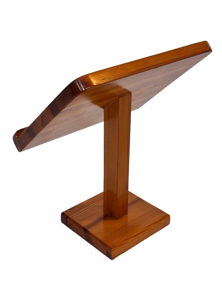 Vintage Grenenhouten Boekenstandaard / Magazine Jaren 70 image 4