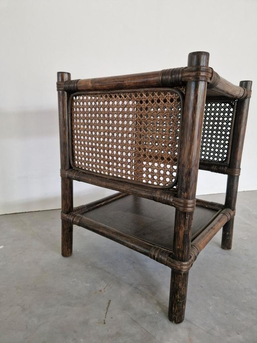 Boho Bamboe En Rotan Bijzettafeltje image 3