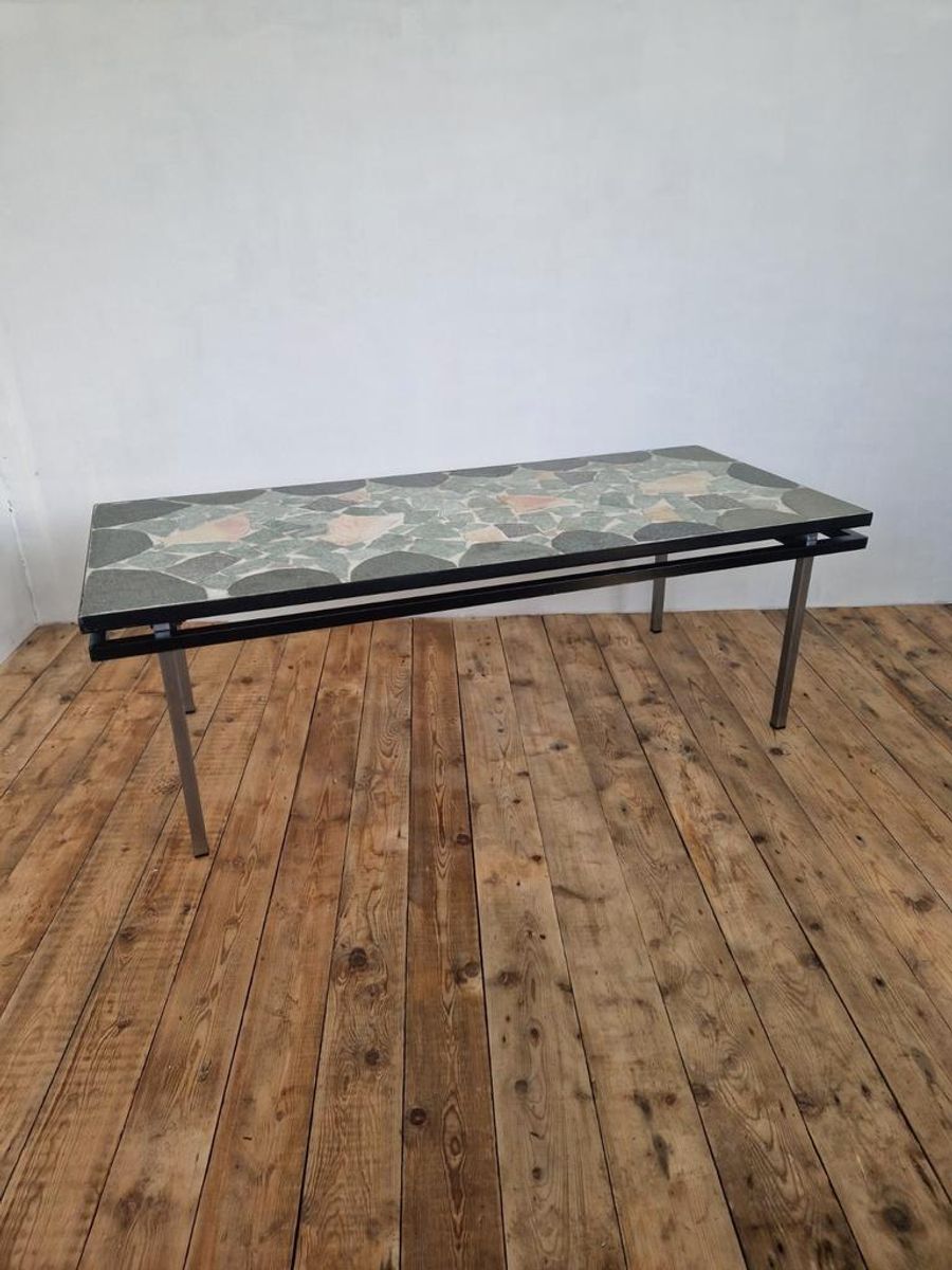 Mid Century Natuurstenen Tafel Met Zwevend Blad Design image 7