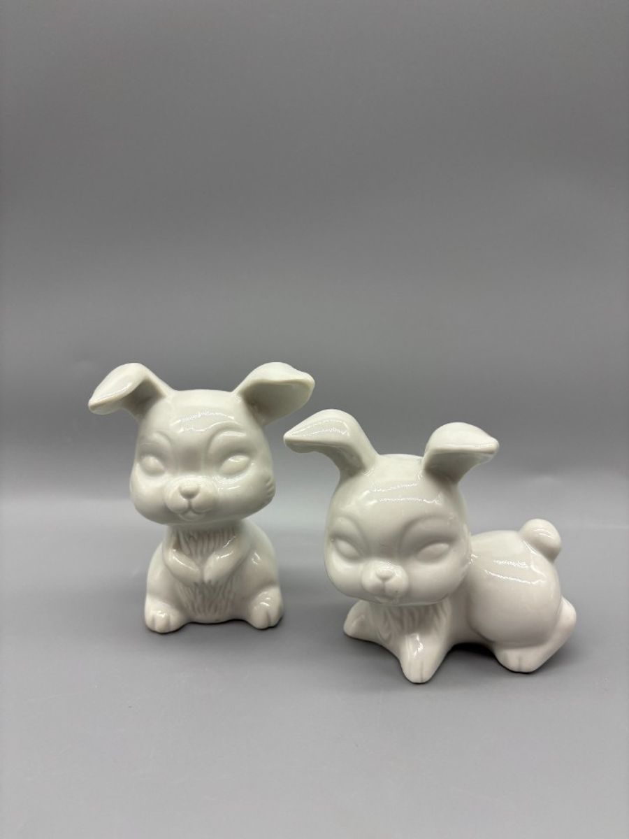 Set Konijntjes Wit Porselein Japans image 2