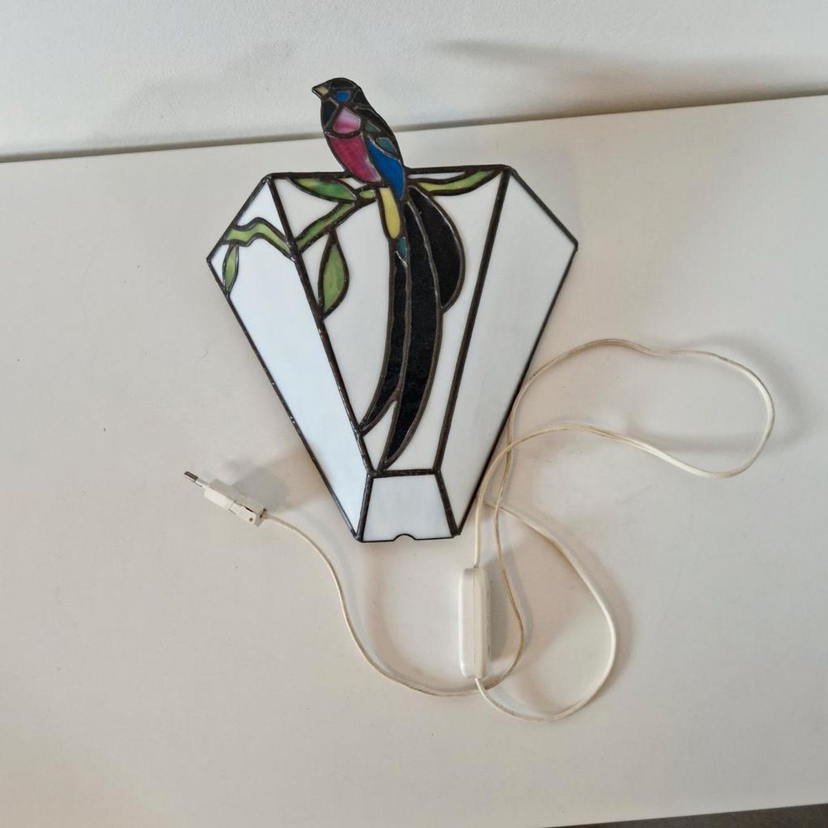 Vintage Wandlamp Glas In Lood / Tiffany Stijl image 4