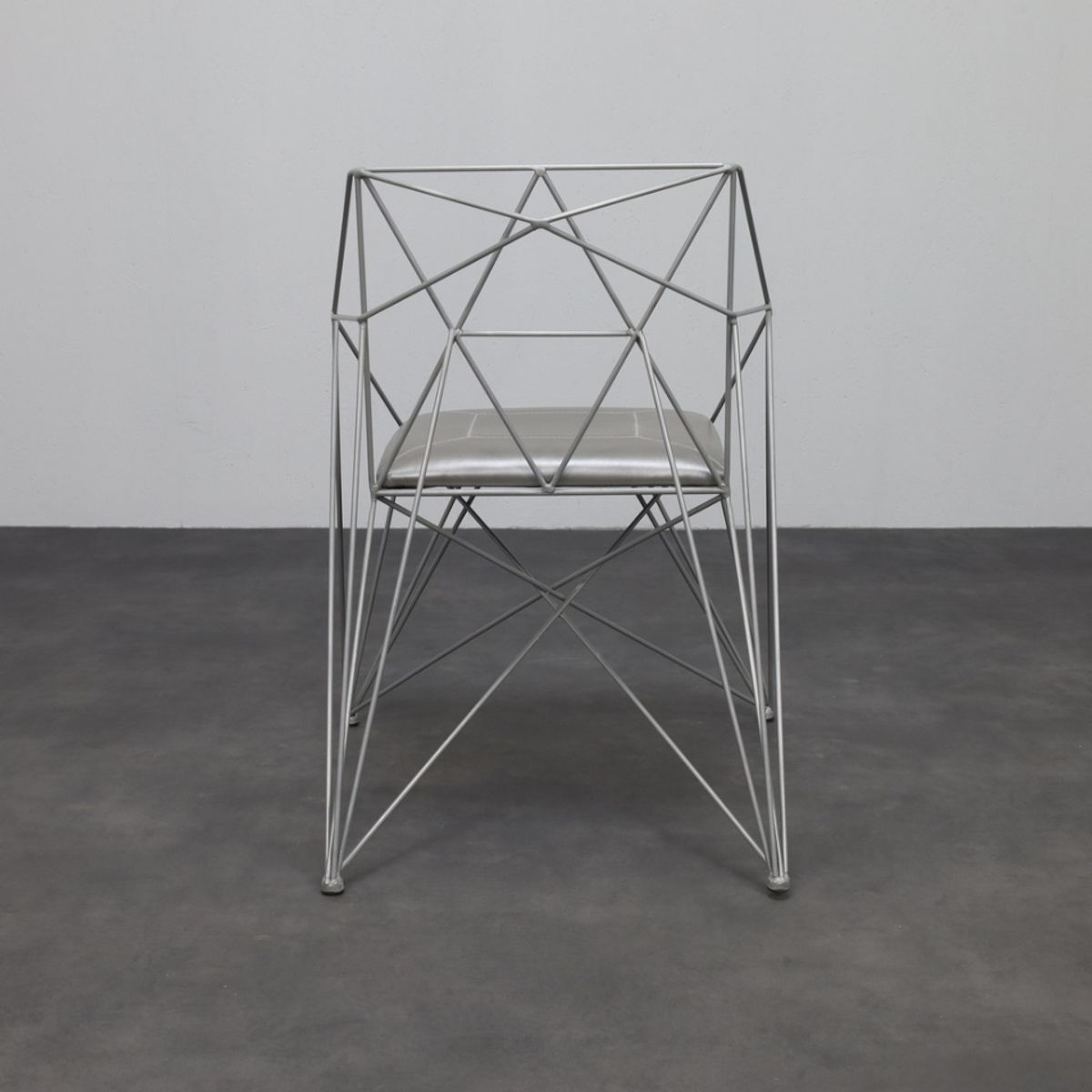6x Geometric Wire Frame Dining Chairs, Rare image 6