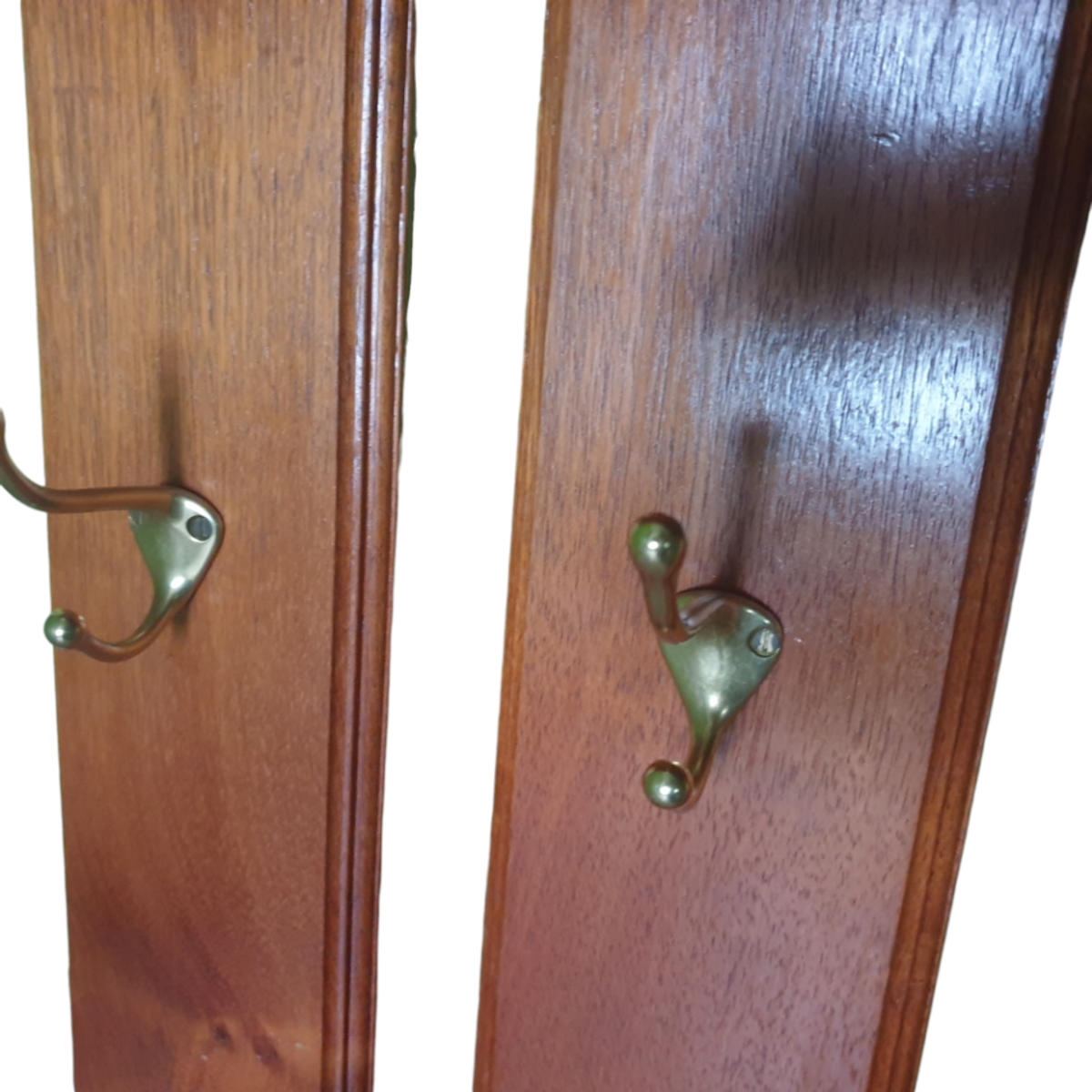 Vintage Teak Houten Kapstok Met Plank Bovenop 3 Haken image 6