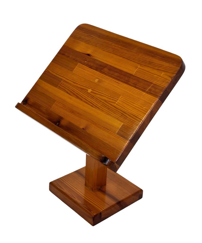 Vintage Grenenhouten Boekenstandaard / Magazine Jaren 70 image 6