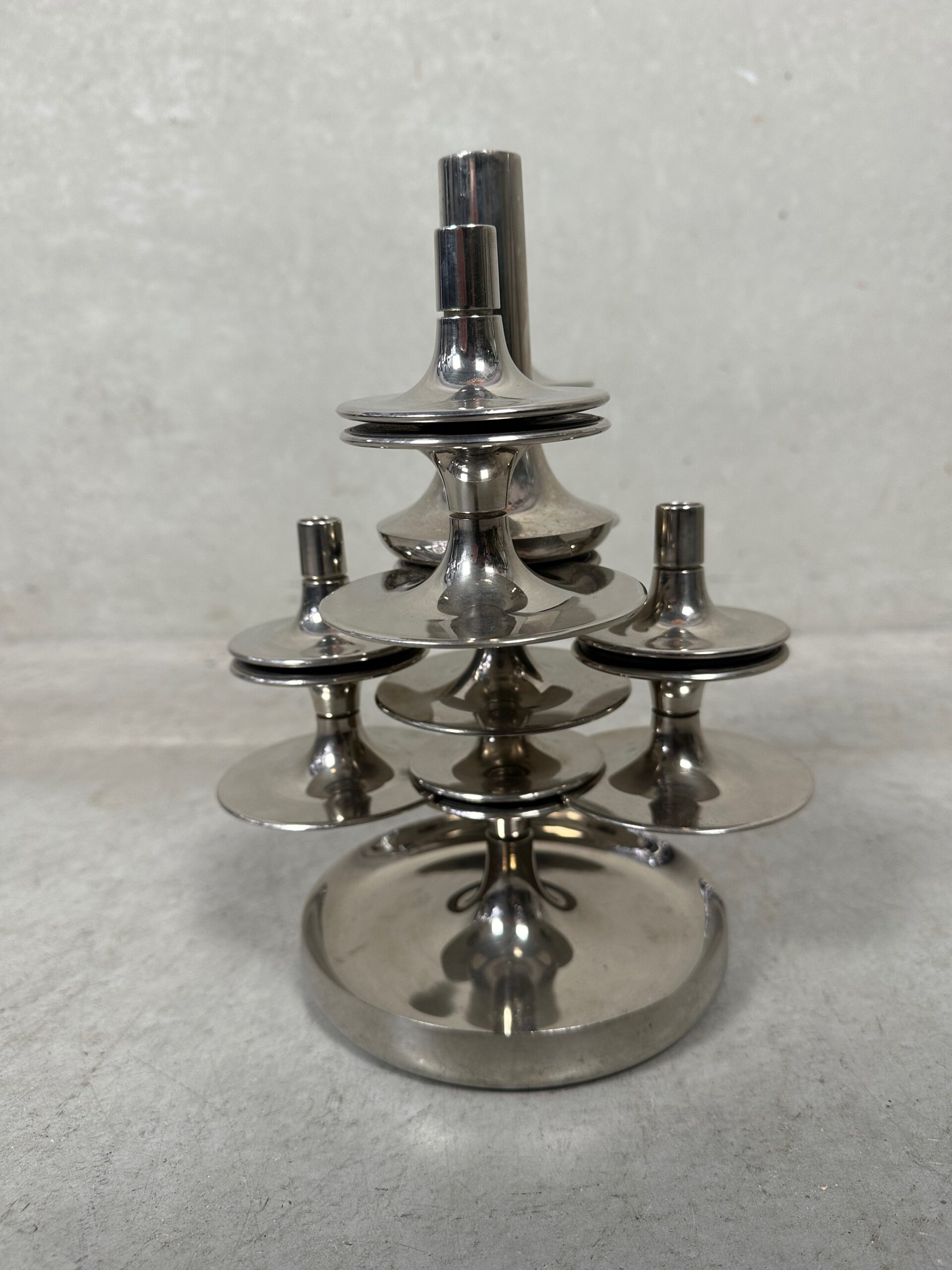 Vintage Modulair ‘Chrome Plated’ Kandelaar – Stoff Nagel Bmg image 5