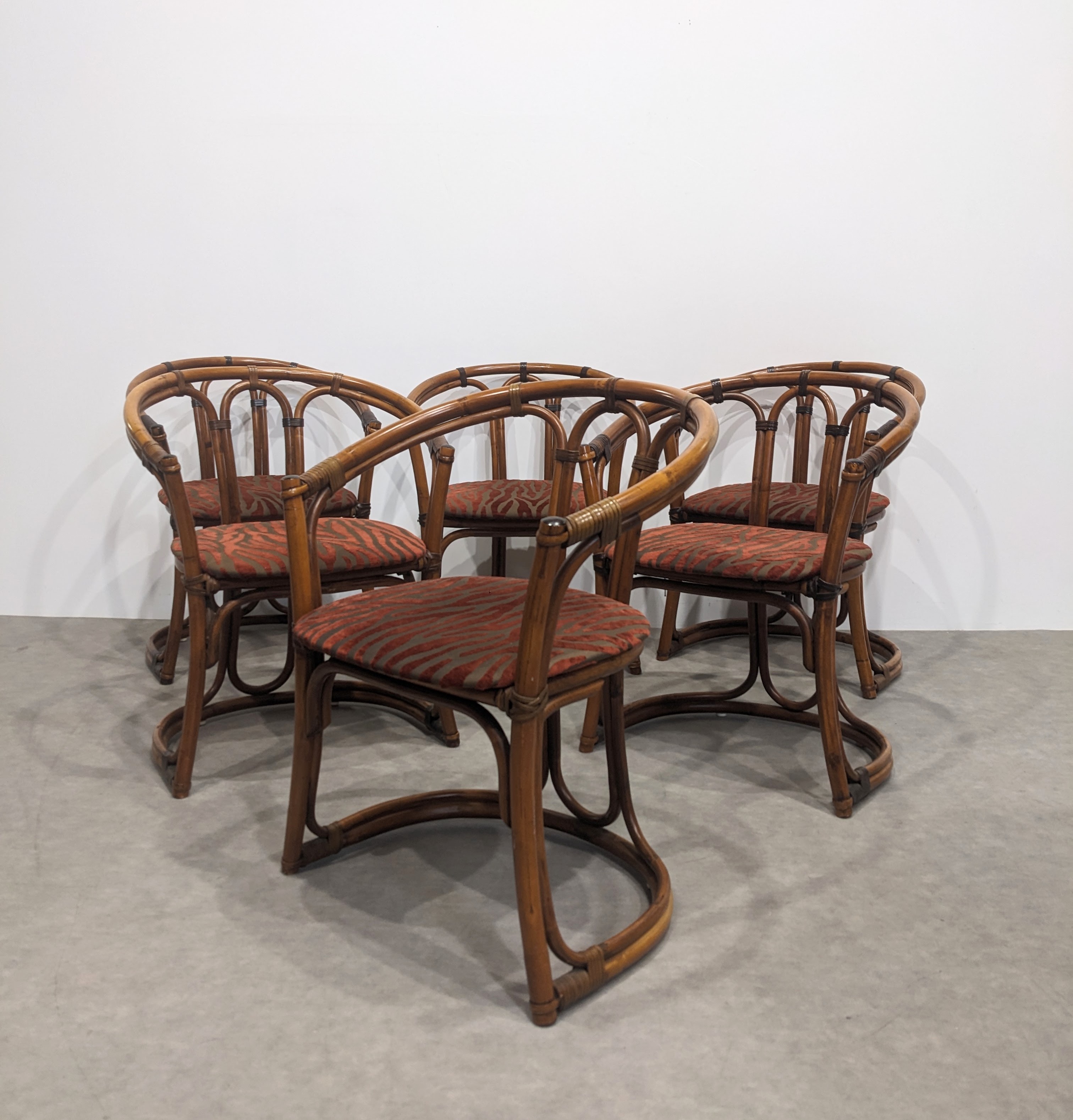 Six Vintage Bamboo Chairs image 8