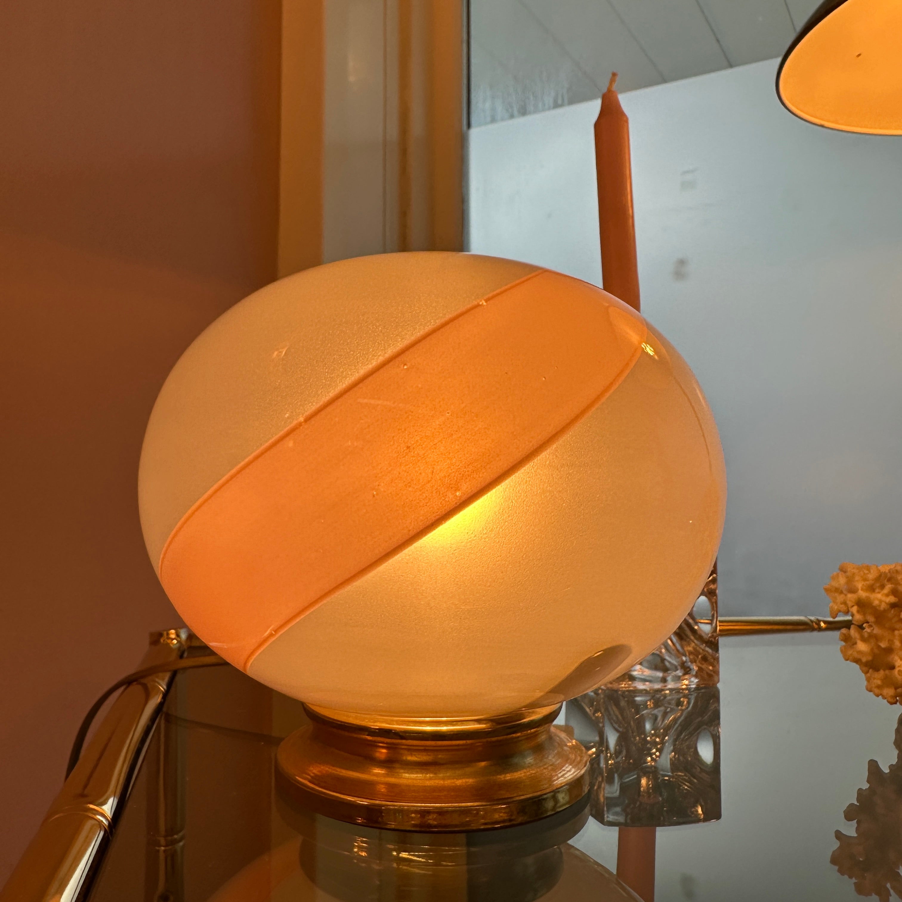 Murano Glass Pink Swirl Table Lamp image 5