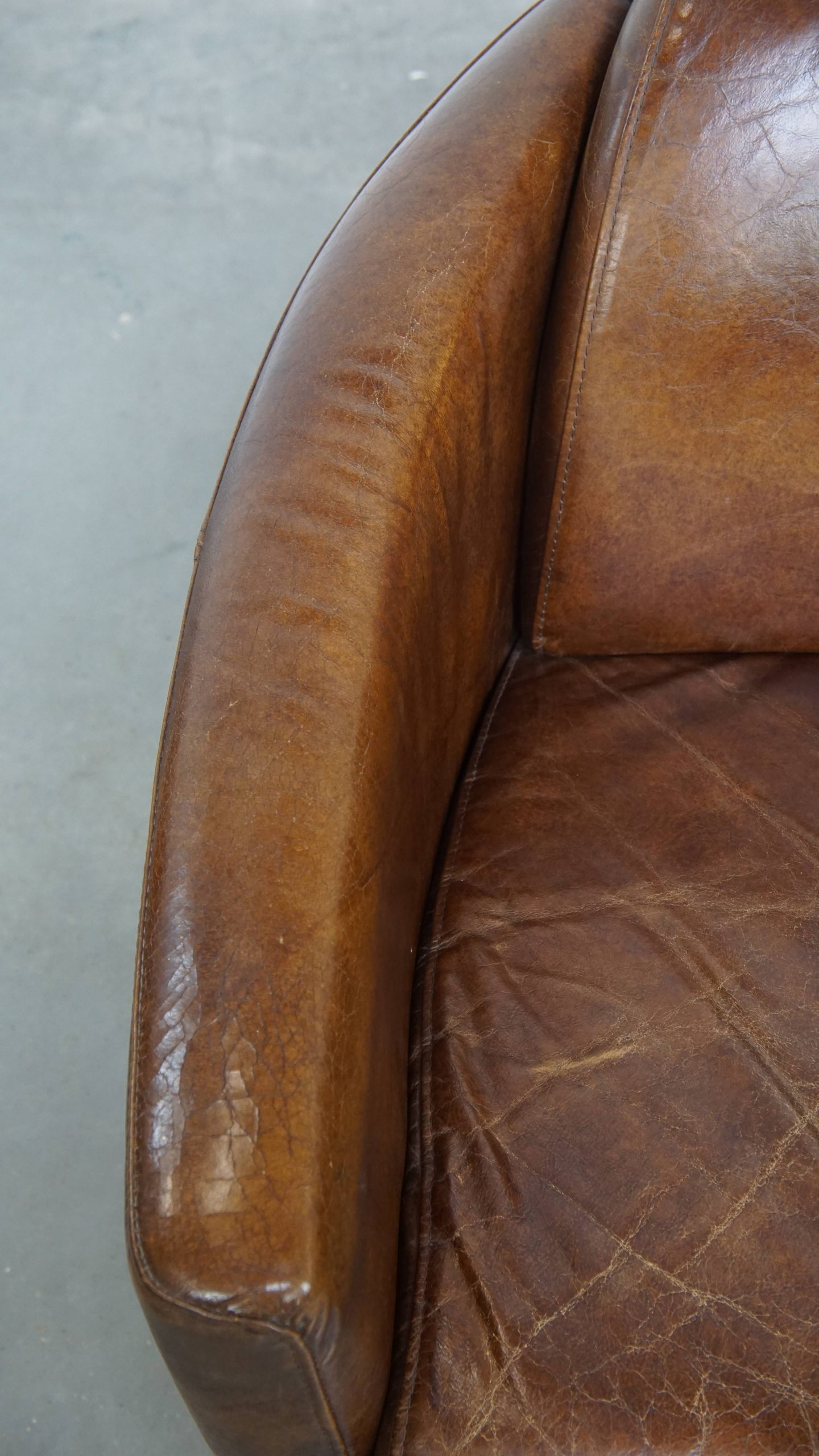 Comfortabele En Unieke Bruine Aviator Design Fauteuil Gemaakt Van Rundleer image 8