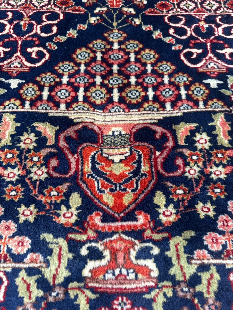 Handgeknoopt Perzisch Vloerkleed 124X175Cm - Wol Tapijt Vintage Vazen Bruin Blauw image 8