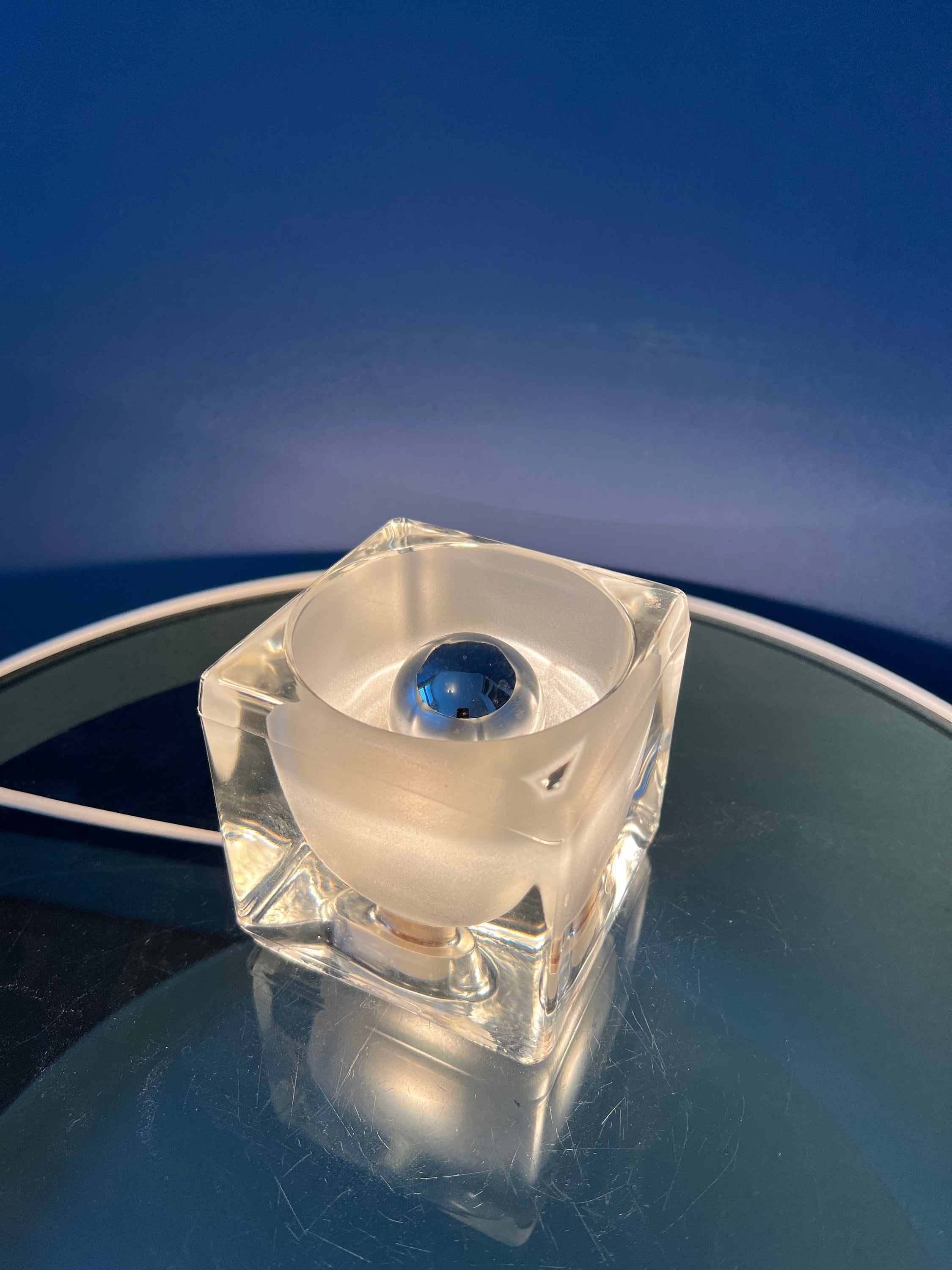 Mid Century Peill & Putzler 'ice Cube' Kubus Glazen Tafellamp image 5
