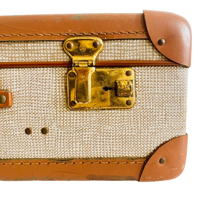 Vintage Koffer Brocante Beige Leder image 2
