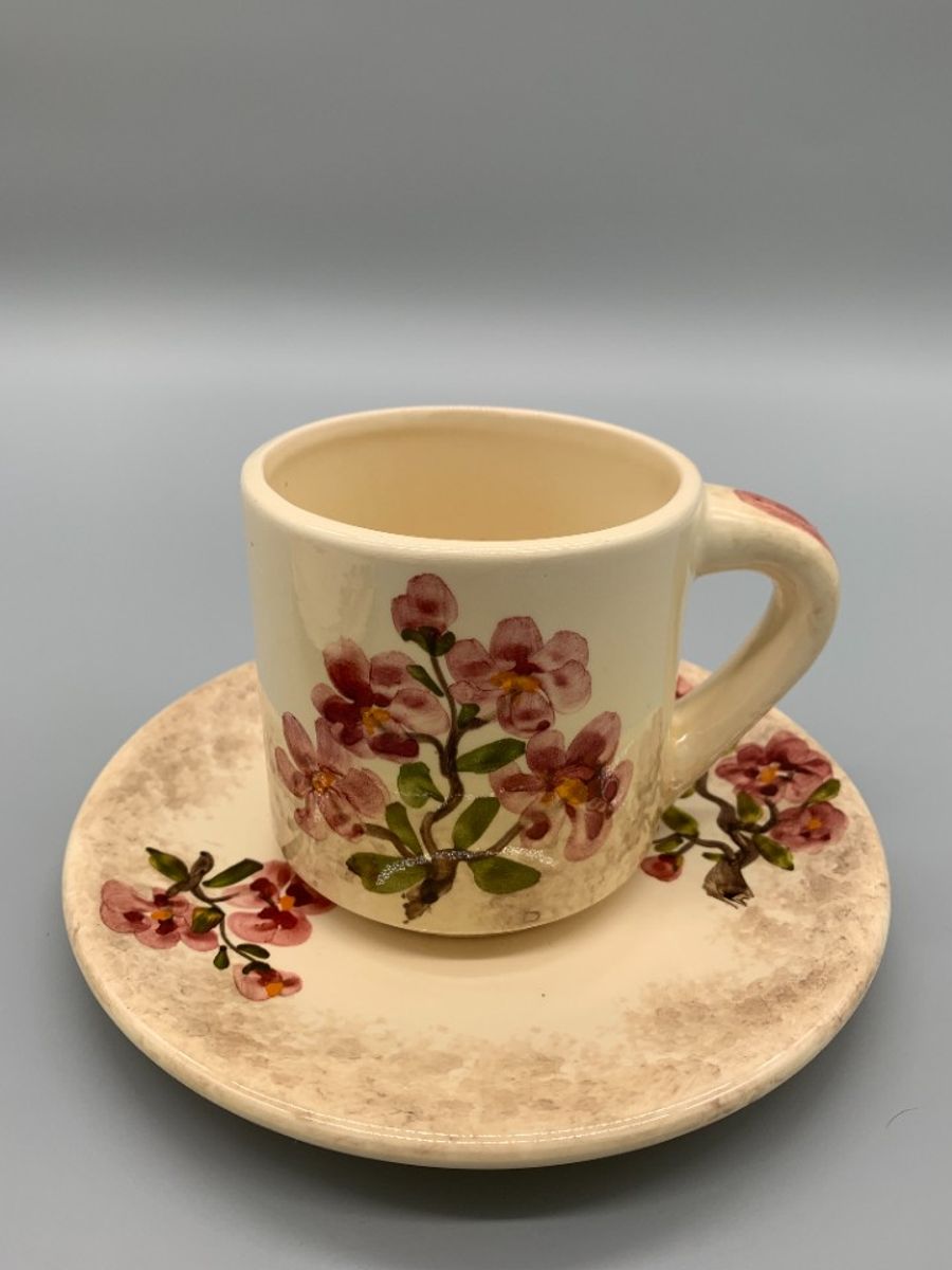 Vintage Ontbijtset Handbeschilderd 6 Delig image 2