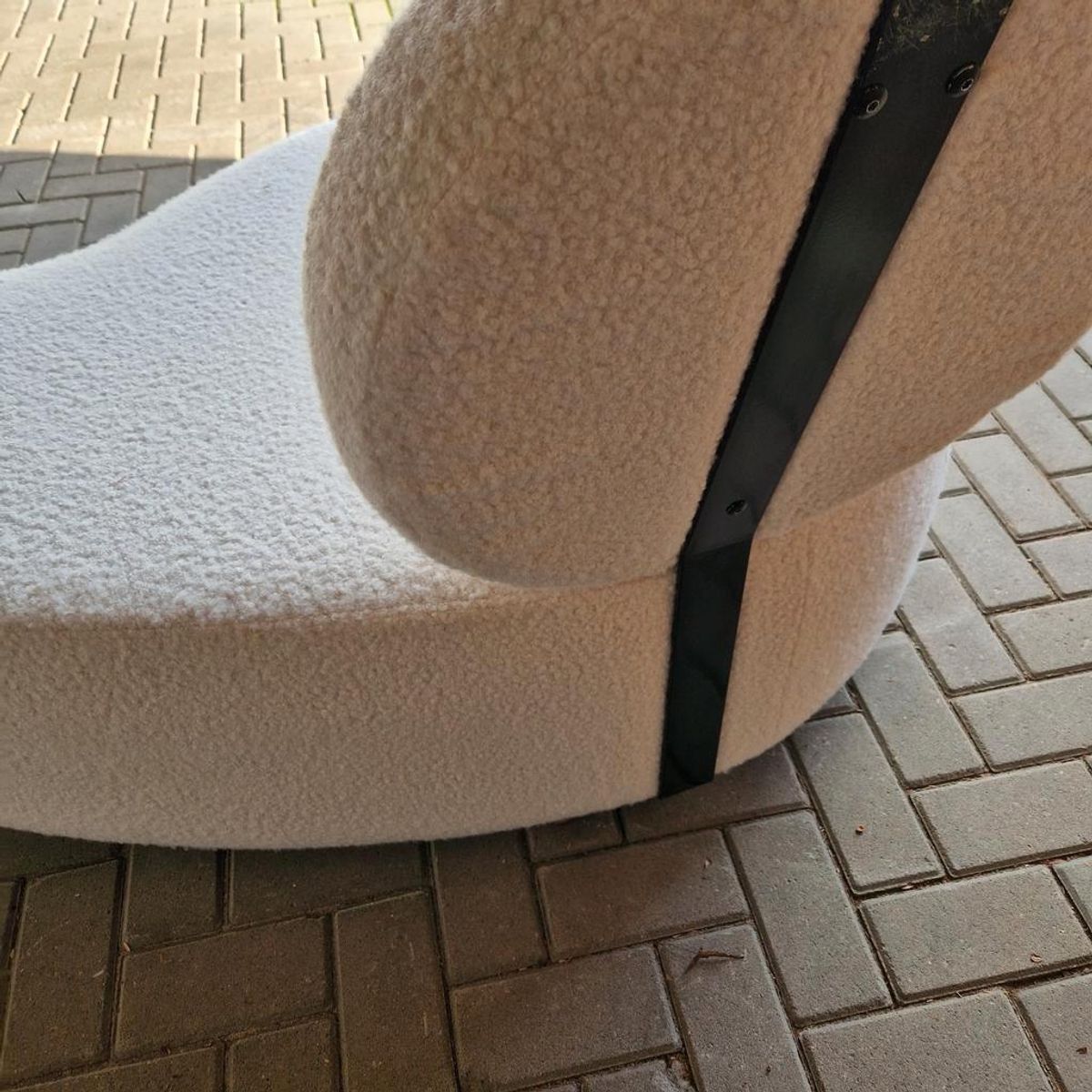 Shaise Longue Bank Nieuw Bekleed Teddy Stof Bank image 8