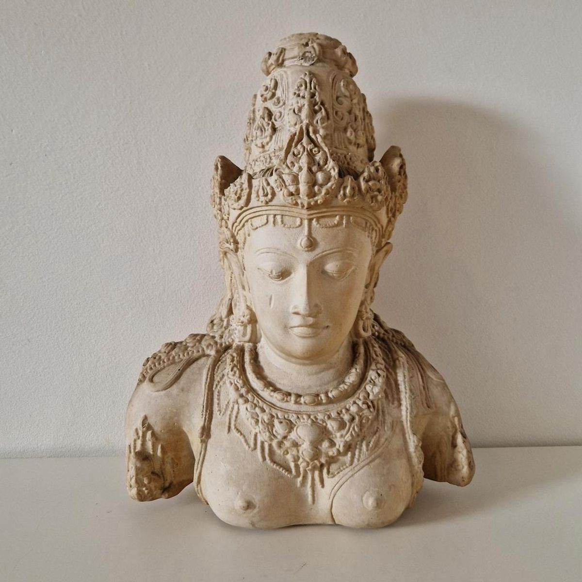 Antiek Orïentaals Beeld God India Godin Buste Beeld image 2