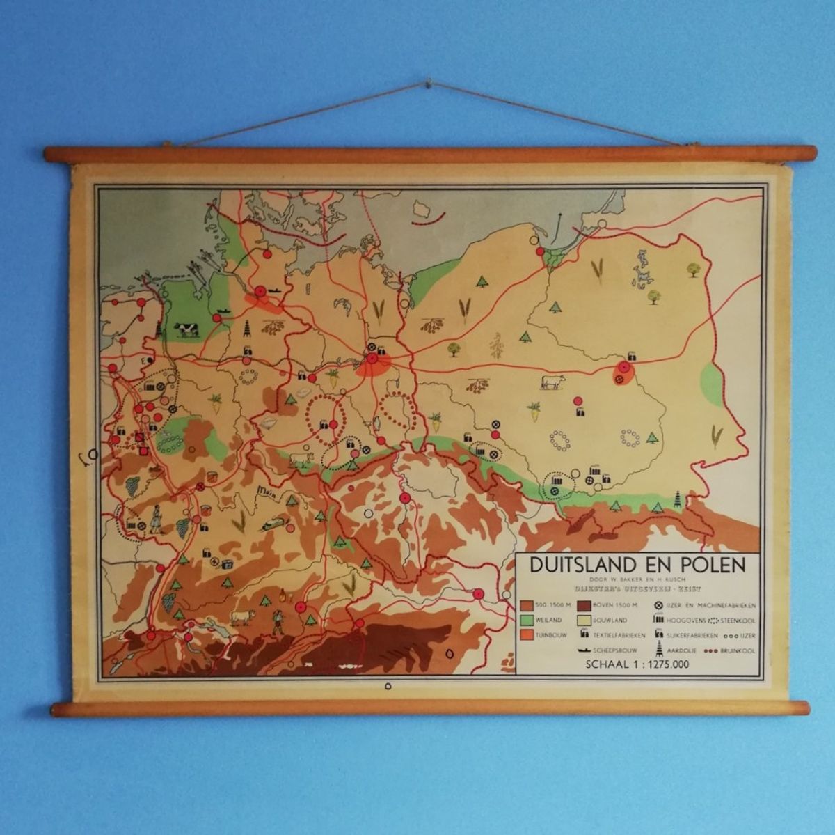 Wandkaart Duitsland En Polen - Bakker En Rusch image 6