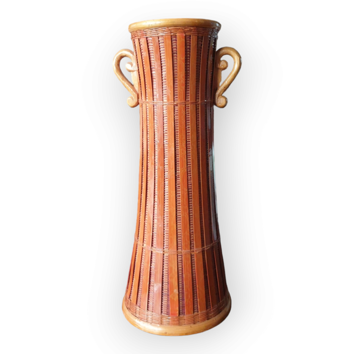 Vintage Rieten / Houten Vaas Boho image 3
