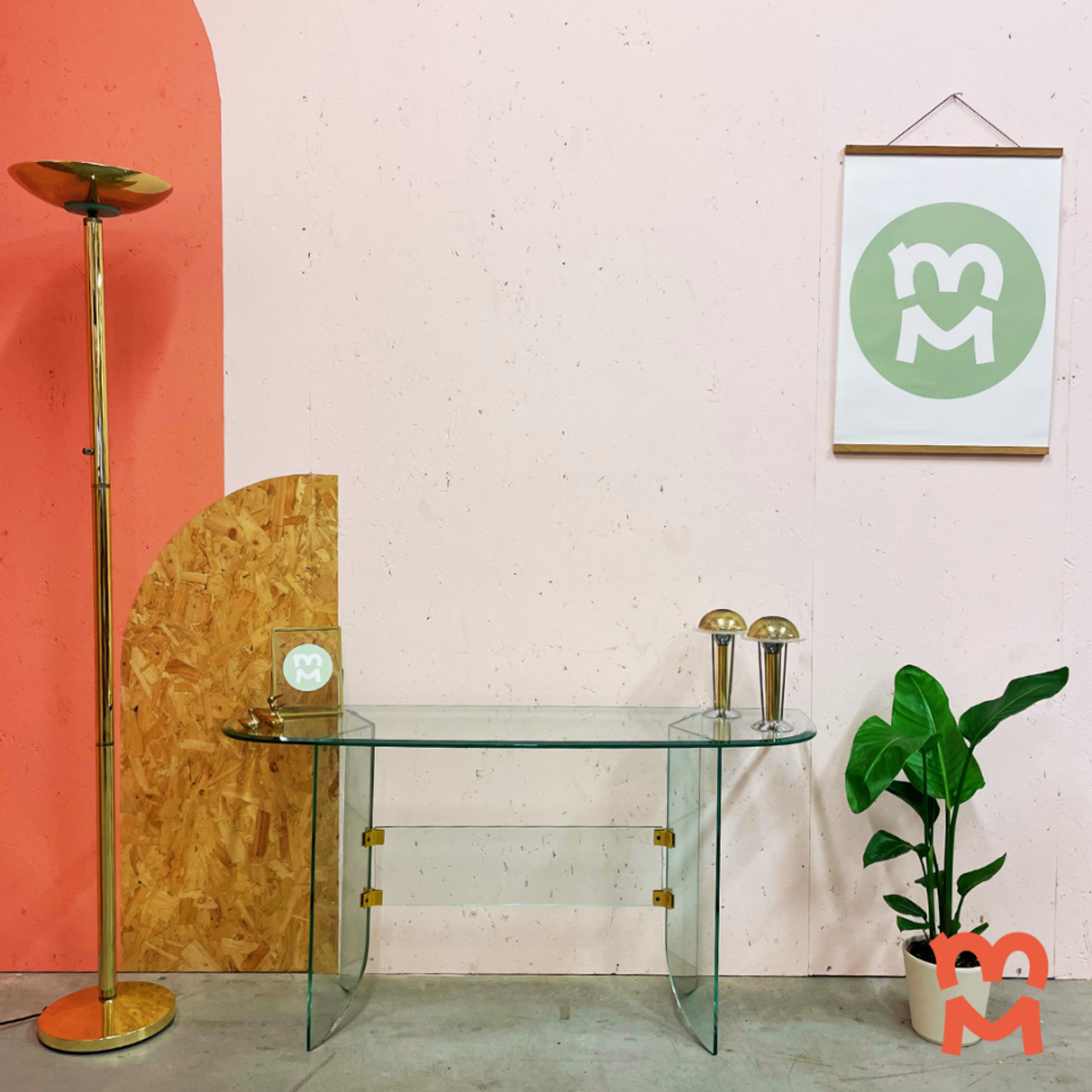 Vintage Glazen Sidetable Met Facet Geslepen Randen image 7