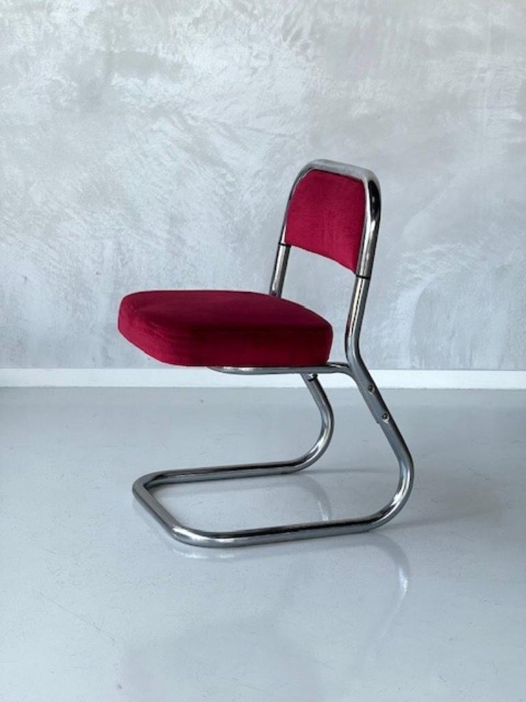 Jaren 70 Eetkamerstoel Vintage Eettafelstoel Retro Rood image 2