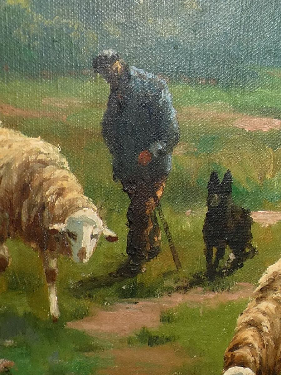 Henri Matthijs (xix-xx) Schapen Met Herder image 3