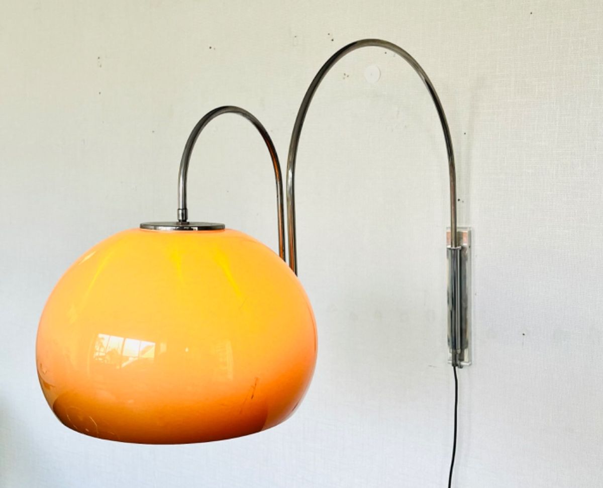 Vintage Artifort Double Arc Mushroom Space Age Wall Lamp image 4