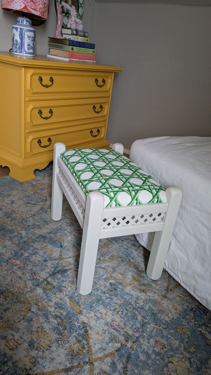 Vintage Poefje/ Krukje Met Harlequin Stof image 6