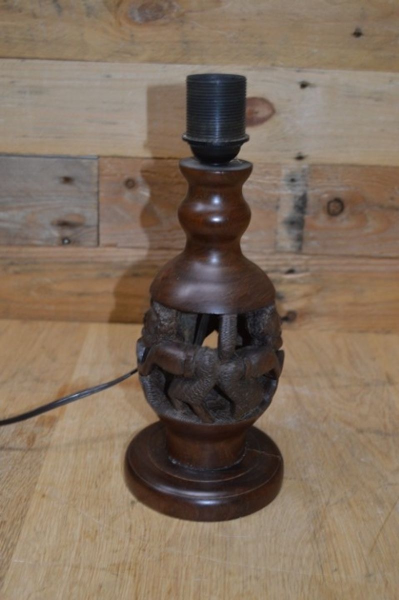 Schemerlamp Mens Figuur Tropisch Hout image 4