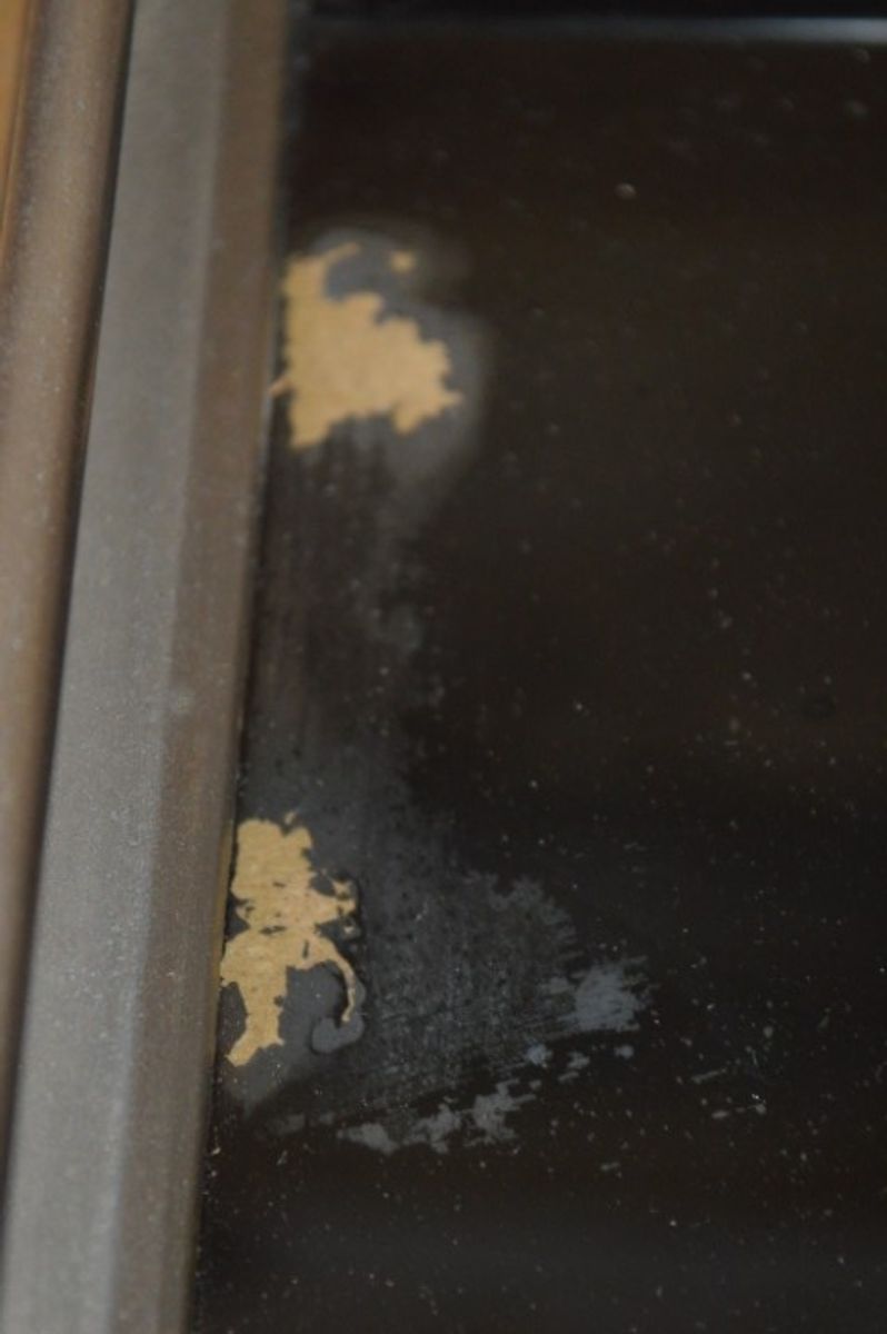 Ouderwets Dienblad Met Geschilderd Glas image 3