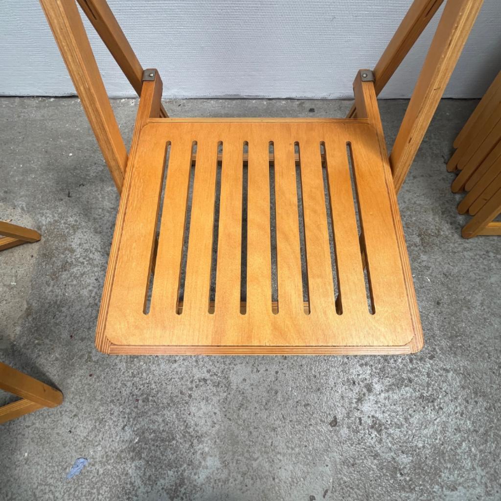 6x Vintage, Midcentury (beuken) Houten Klapstoel image 5