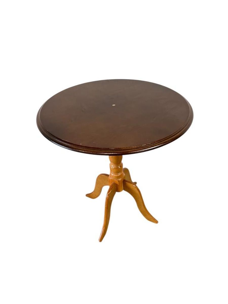 Vintage Rond Houten Bijzettafel / Sidetable image 10