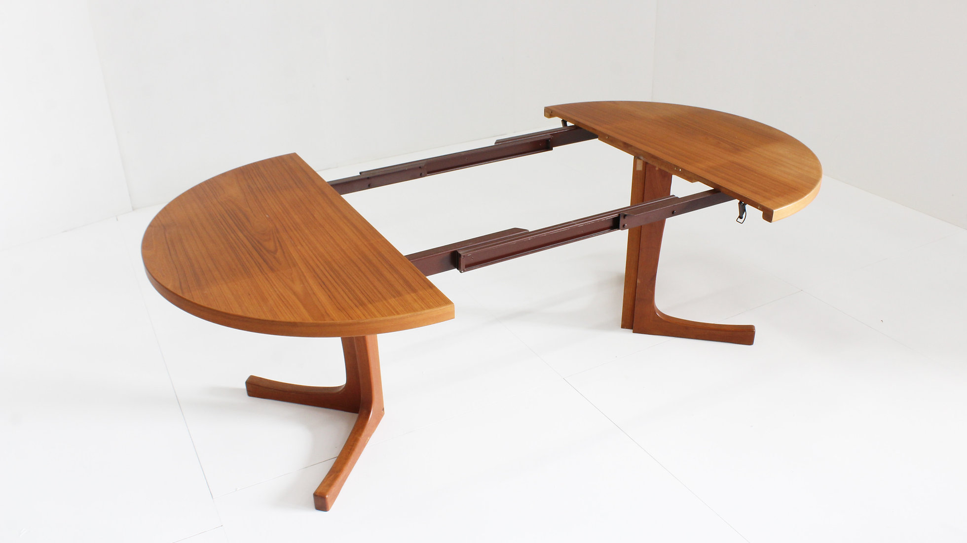 Vintage Deense Ronde Uitschuifbare Eettafel Teakhout Jaren 60 image 8